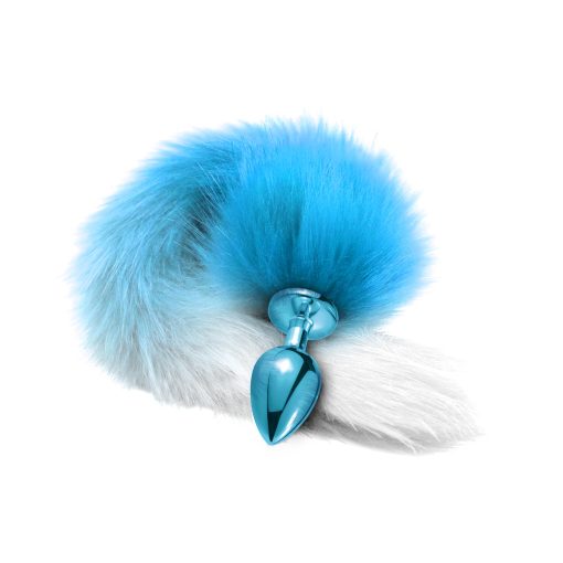 Nixie Metal Butt Plug With Ombre Tail Blue Metallic - Image 3