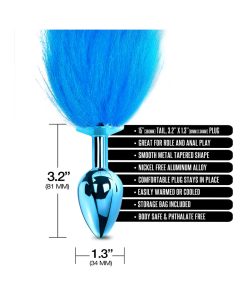 Nixie Metal Butt Plug With Ombre Tail Blue Metallic