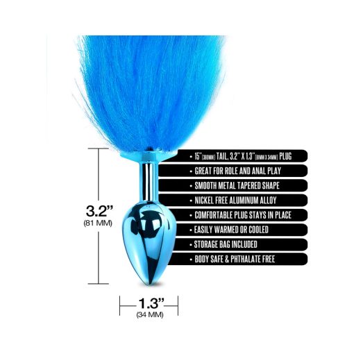 Nixie Metal Butt Plug With Ombre Tail Blue Metallic - Image 4