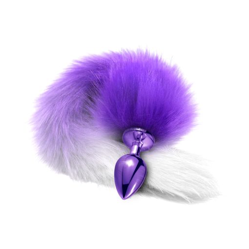 Nixie Metal Butt Plug With Ombre Tail Purple Metallic - Image 3