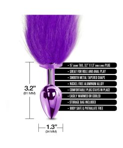 Nixie Animal Tail Butt Plug Metal Faux Fur Purple Ombre