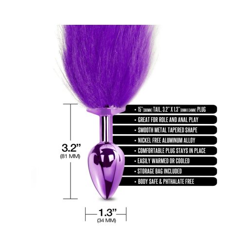 Nixie Metal Butt Plug With Ombre Tail Purple Metallic - Image 4