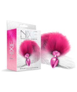 Nixie Metal Butt Plug With Ombre Tail Pink Metallic