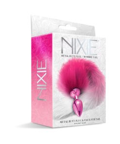 Nixie Metal Butt Plug With Ombre Tail Pink Metallic