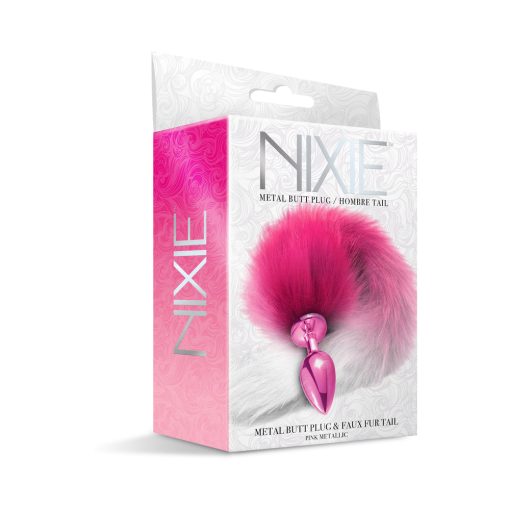 Nixie Metal Butt Plug With Ombre Tail Pink Metallic - Image 2