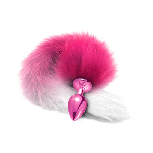 Nixie Metal Butt Plug With Ombre Tail Pink Metallic - Image 3