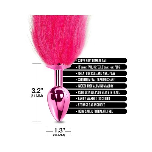 Nixie Metal Butt Plug With Ombre Tail Pink Metallic - Image 4