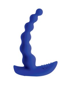 Gender X Beaded Pleasure Rechargeable Remote-Controlled Vibrating Silicone Probe Vibrator Blue