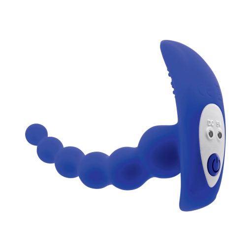 Gender X Beaded Pleasure Rechargeable Remote-Controlled Vibrating Silicone Probe Vibrator Blue - Image 9