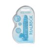 Realrock Crystal Clear Realistic 6 In. Dildo With Balls And Suction Cup Blue