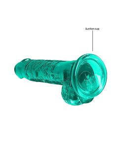 Realrock Crystal Clear Realistic 7 In. Dildo With Balls And Suction Cup Turquoise 10 Realrock Crystal Clear Realistic 7 In. Dildo With Balls And Suction Cup Turquoise