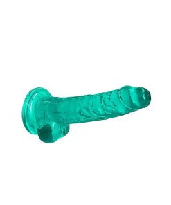Realrock Crystal Clear Realistic 7 In. Dildo With Balls And Suction Cup Turquoise 11 Realrock Crystal Clear Realistic 7 In. Dildo With Balls And Suction Cup Turquoise