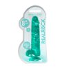 Realrock Crystal Clear Realistic 8 In. Dildo With Balls And Suction Cup Turquoise