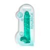 Realrock Crystal Clear Realistic 9 In. Dildo With Balls And Suction Cup Turquoise