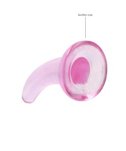 Realrock Crystal Clear Non-Realistic 5 In. Curved Dildo With Suction Cup Pink