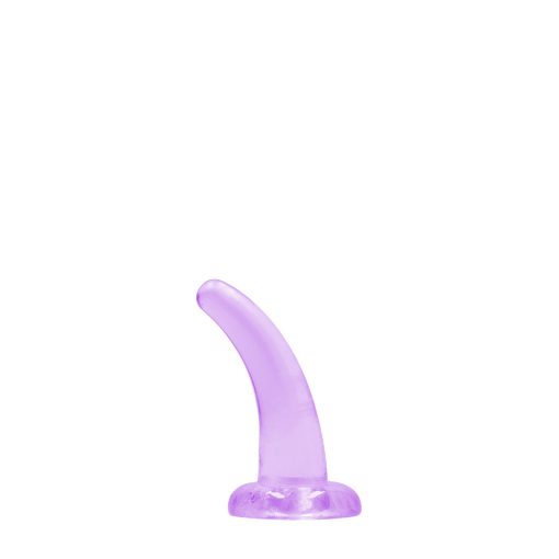Realrock Crystal Clear Non-Realistic 5 In. Curved Dildo With Suction Cup Purple - Image 2