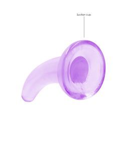 Realrock Crystal Clear Non-Realistic 5 In. Curved Dildo With Suction Cup Purple