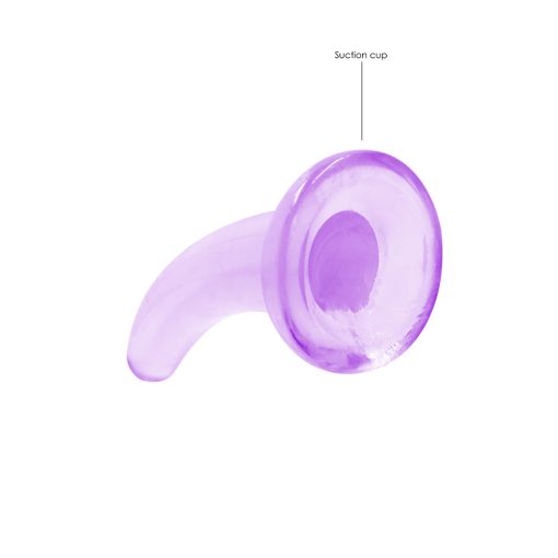 Realrock Crystal Clear Non-Realistic 5 In. Curved Dildo With Suction Cup Purple - Image 4