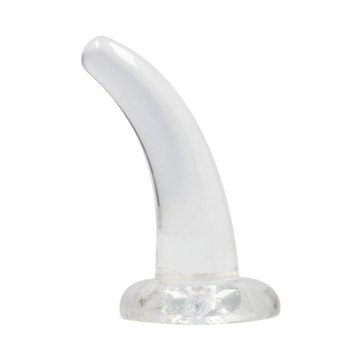 Realrock Crystal Clear Non-Realistic 5 In. Curved Dildo With Suction Cup Clear - Image 2