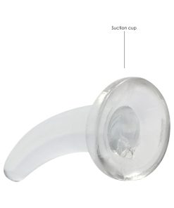Realrock Crystal Clear Non-Realistic 5 In. Curved Dildo With Suction Cup Clear