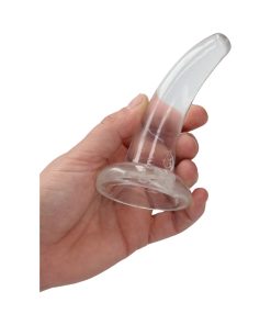 Realrock Crystal Clear Non-Realistic 5 In. Curved Dildo With Suction Cup Clear
