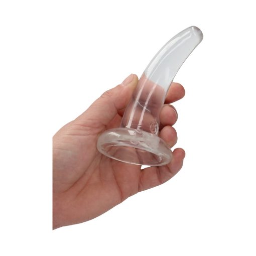 Realrock Crystal Clear Non-Realistic 5 In. Curved Dildo With Suction Cup Clear - Image 4