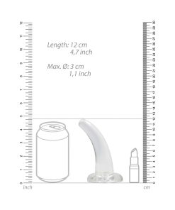 Realrock Crystal Clear Non-Realistic 5 In. Curved Dildo With Suction Cup Clear