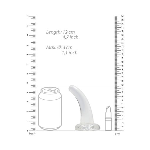 Realrock Crystal Clear Non-Realistic 5 In. Curved Dildo With Suction Cup Clear - Image 5