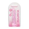Realrock Crystal Clear Non-Realistic 7 In. Twisted Dildo With Suction Cup Pink