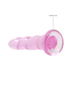 Realrock Crystal Clear Non-Realistic 7 In. Twisted Dildo With Suction Cup Pink
