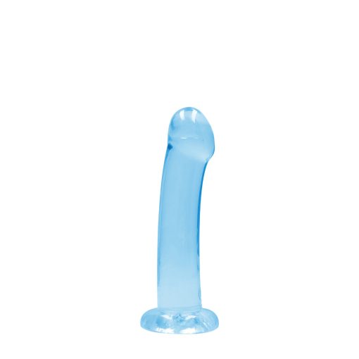 Realrock Crystal Clear Non-Realistic 7 In. Dildo With Suction Cup Blue - Image 2