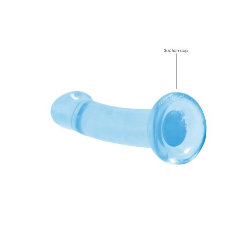 Realrock Crystal Clear Non-Realistic 7 In. Dildo With Suction Cup Blue - Image 4