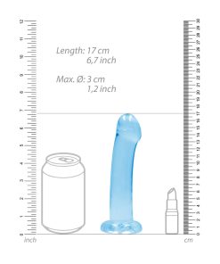 Realrock Crystal Clear Non-Realistic 7 In. Dildo With Suction Cup Blue