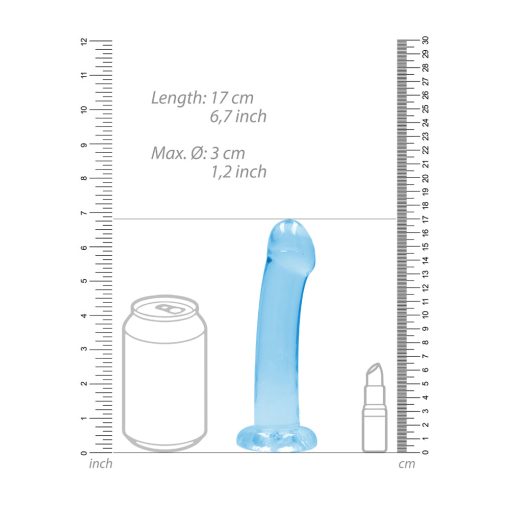 Realrock Crystal Clear Non-Realistic 7 In. Dildo With Suction Cup Blue - Image 5