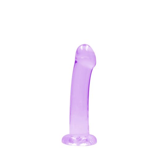 Realrock Crystal Clear Non-Realistic 7 In. Dildo With Suction Cup Purple - Image 2
