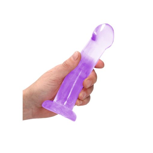 Realrock Crystal Clear Non-Realistic 7 In. Dildo With Suction Cup Purple - Image 3