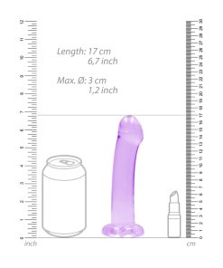 Realrock Crystal Clear Non-Realistic 7 In. Dildo With Suction Cup Purple