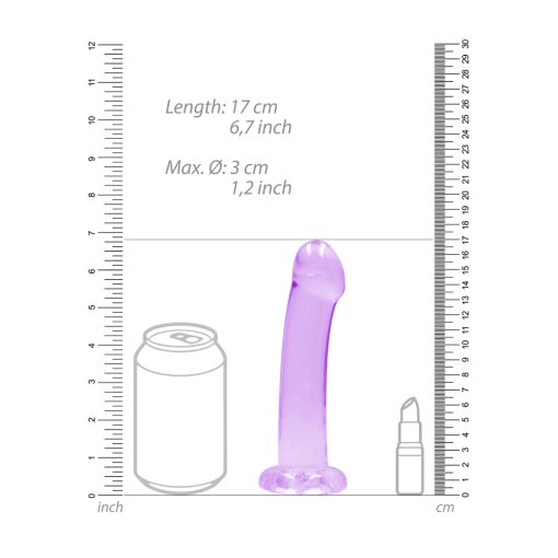 Realrock Crystal Clear Non-Realistic 7 In. Dildo With Suction Cup Purple - Image 5