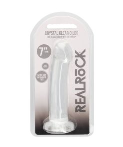 Realrock Crystal Clear Non-Realistic 7 In. Dildo With Suction Cup Clear