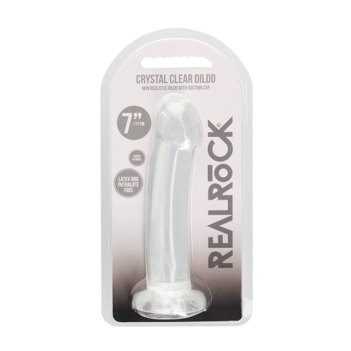 Realrock Crystal Clear Non-Realistic 7 In. Dildo With Suction Cup Clear