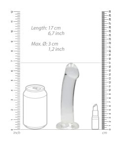 Realrock Crystal Clear Non-Realistic 7 In. Dildo With Suction Cup Clear