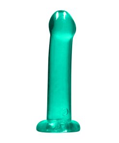 Realrock Crystal Clear Non-Realistic 7 In. Dildo With Suction Cup Turquoise