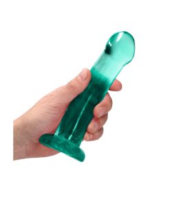 Realrock Crystal Clear Non-Realistic 7 In. Dildo With Suction Cup Turquoise