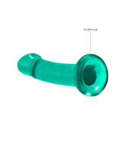Realrock Crystal Clear Non-Realistic 7 In. Dildo With Suction Cup Turquoise