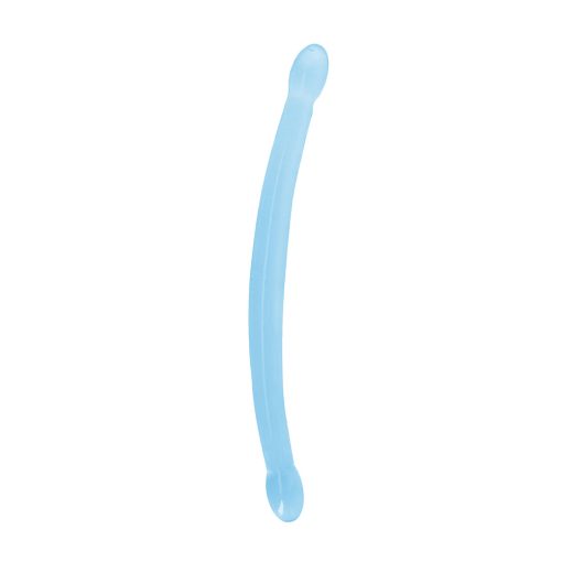 Realrock Crystal Clear Non-Realistic 17 In. Double Dildo Blue - Image 2