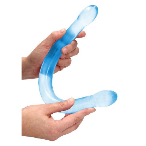 Realrock Crystal Clear Non-Realistic 17 In. Double Dildo Blue - Image 3