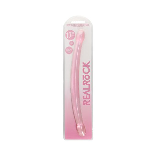 Realrock Crystal Clear Non-Realistic 17 In. Double Dildo Pink