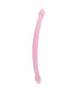 Realrock Crystal Clear Non-Realistic 17 In. Double Dildo Pink