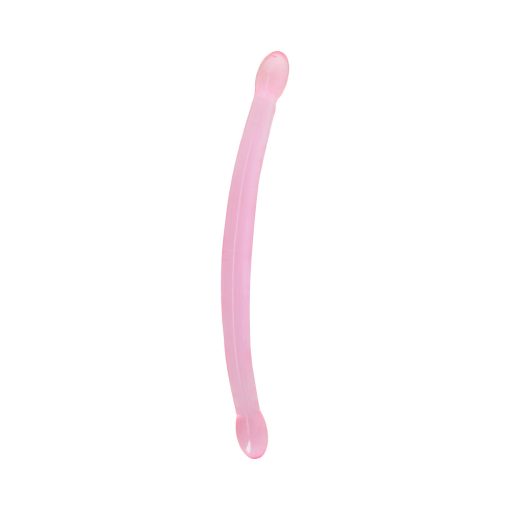 Realrock Crystal Clear Non-Realistic 17 In. Double Dildo Pink - Image 2
