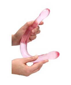 Realrock Crystal Clear Non-Realistic 17 In. Double Dildo Pink